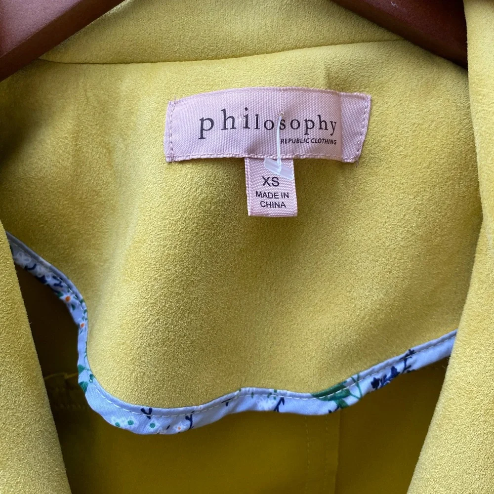 Anthropologie Yellow Moto Faux Suede Jacket - Picture 4 of 10